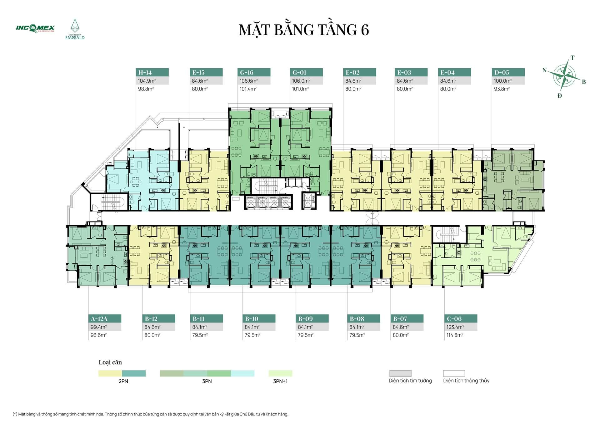 Mặt bằng dự án Northern Emerald Long Biên