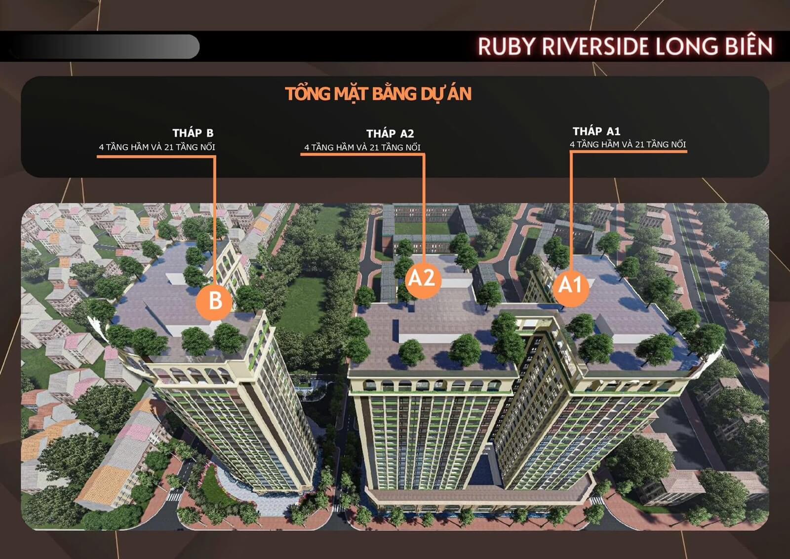 tổng mặt bằng dự án ruby riverside phúc đồng long biên